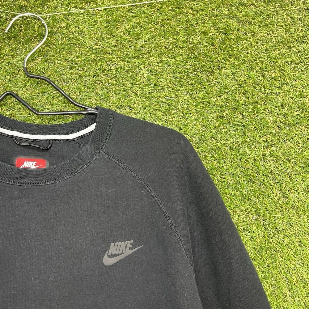 Vintage Nike Tech Hoodie Mens Medium Black Sweatshirt Full Zip Up Sportswear Y2K